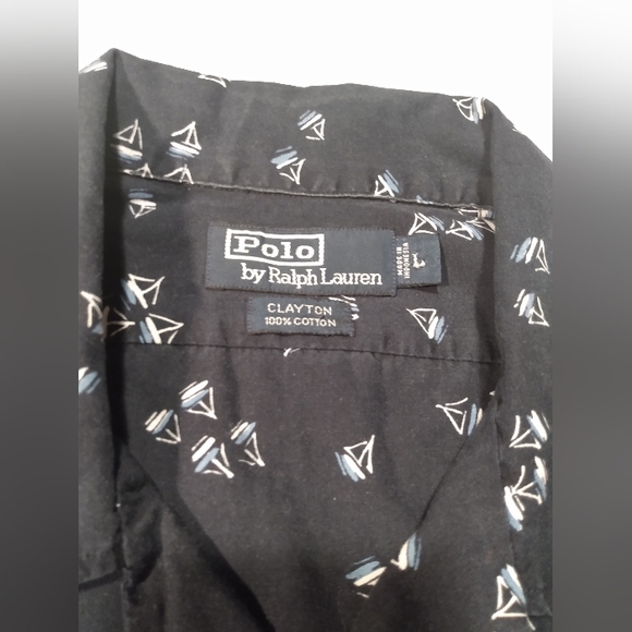 Vintage POLO Ralph Lauren All Over Boat Print Clayton Camp Button up Shirt L/XL - Picture 4 of 9